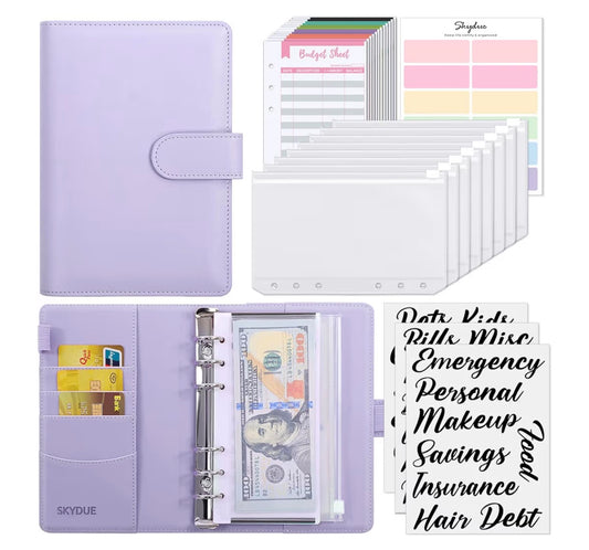 Solid color budget binders