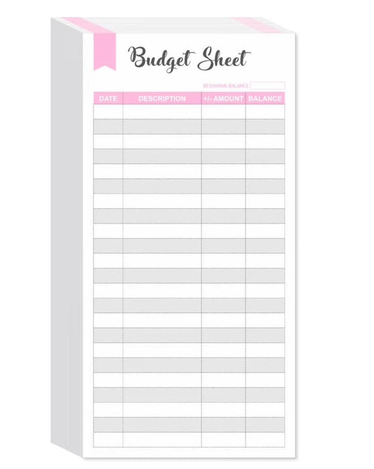 Pack of 90 budgeting sheets